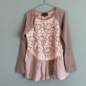 Anthropologie mixed media sweatshirt